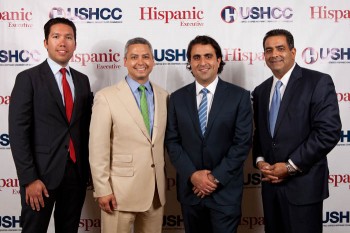 L to R: Christopher Howe, Jamie Delgadillo of Northwestern Mutual, Pedro Guerrero, and Marc Rodriguez. Northwestern Mutual was HE's corporate sponsor for the event.