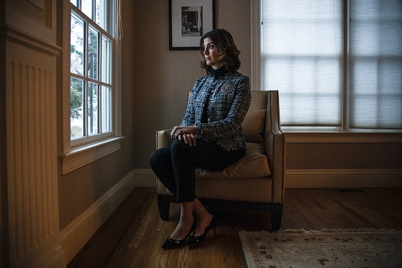 Nathalie Rayes, VP of Public Affairs, Grupo Salinas, in chair facing window