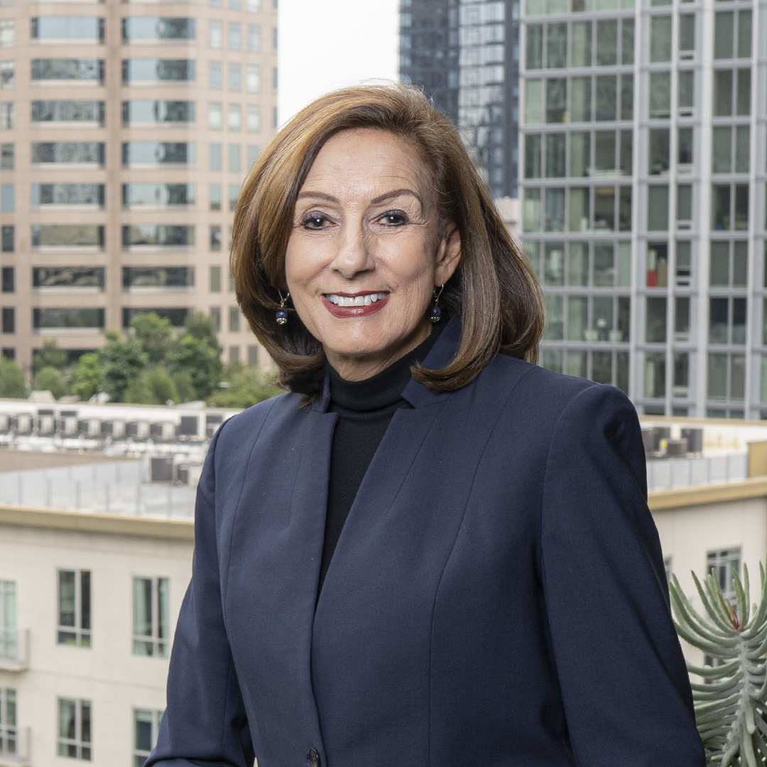 Linda Griego, Board Member, ViacomCBS and American Funds, portrait overlooking city-thumbnail