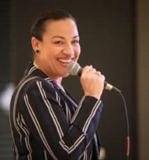 Loni Olazaba, speaking at a January 26, 2020 event by The Alumni Society