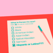 Illustration that depicts a form for a person to select their race